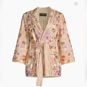 Kobi Halperin Maggie 3/4-Sleeve Embroidered Wrap Jacket NEW